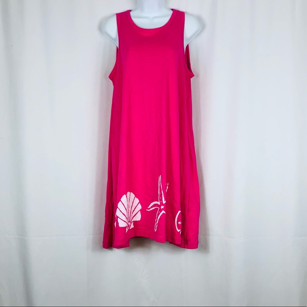 Cotton Connection Cotton Knit sea life embellished sleeveless shift dress M